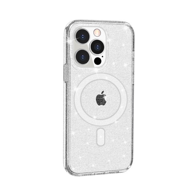 Quad Iphone 14 Plus Qmag Glitter case Clear..