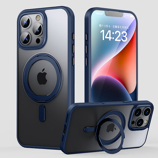 Quad iPhone 16 Plus Qmag KickStand Case Blue