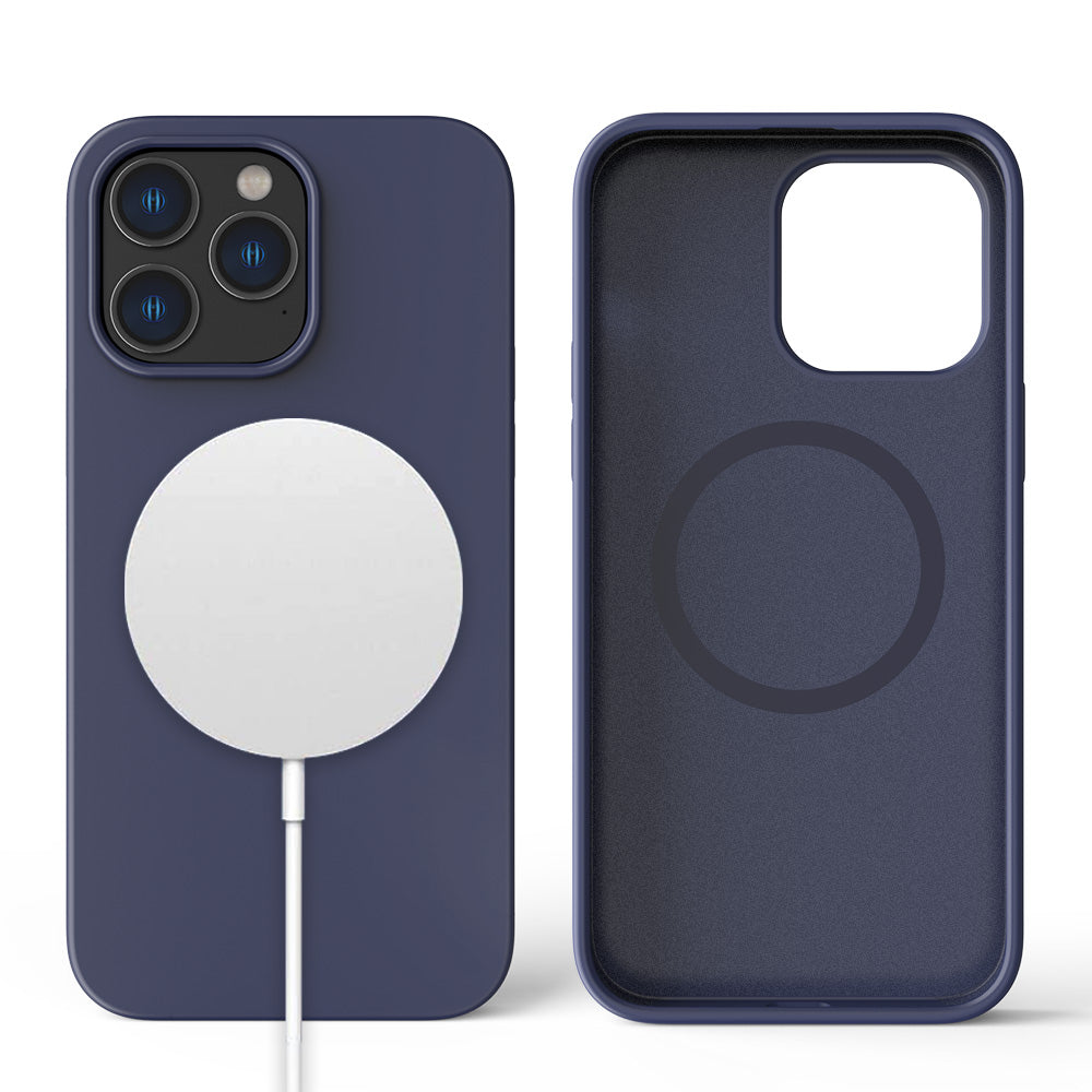 Quad Iphone 14 Plus Qmag Liquid Silicone Case Blue..
