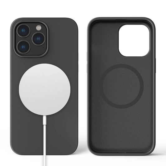 Quad Iphone 14 Plus Qmag Liquid Silicone Case Black..